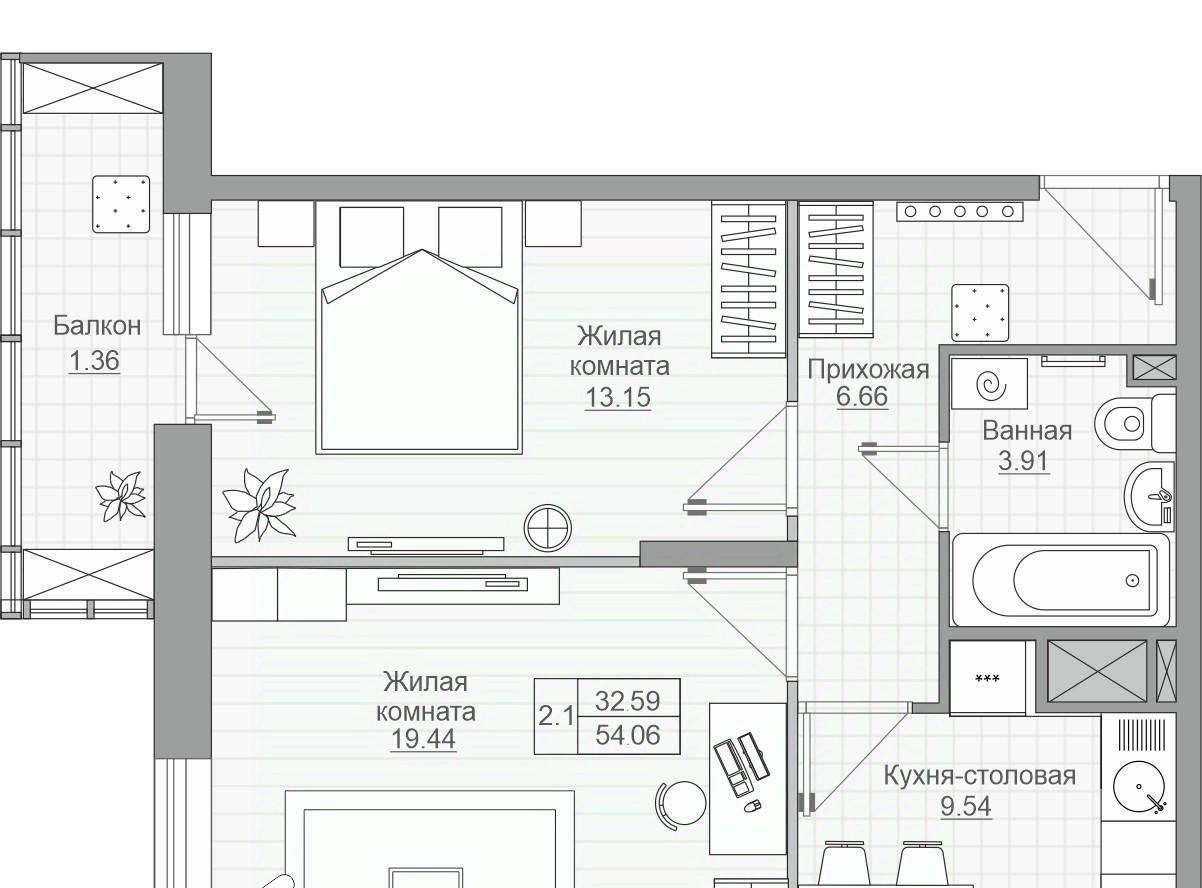 квартира р-н Лаишевский с Усады ул Теплых встреч 5 Столбищенское с/пос, Дубравная фото 4