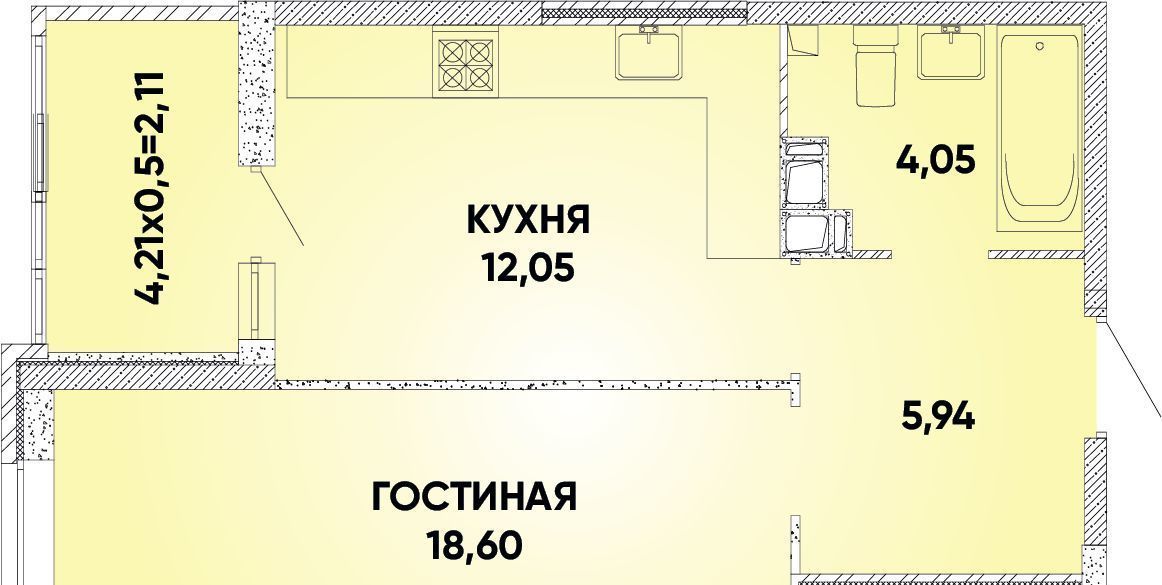 квартира г Краснодар р-н Прикубанский микрорайон «Губернский» фото 1