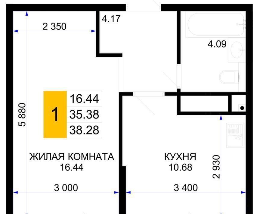 квартира г Краснодар р-н Центральный ул им. Валерия Вишневецкого 9 фото 1