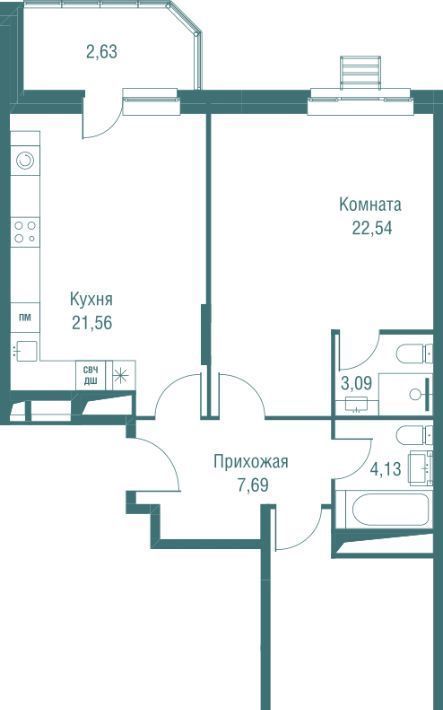 квартира г Одинцово ЖК «Одинбург» Одинцово фото 2