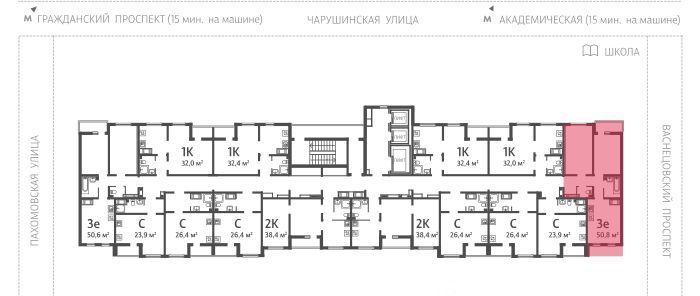 квартира г Санкт-Петербург метро Гражданский Проспект Цветной Город жилой комплекс фото 2