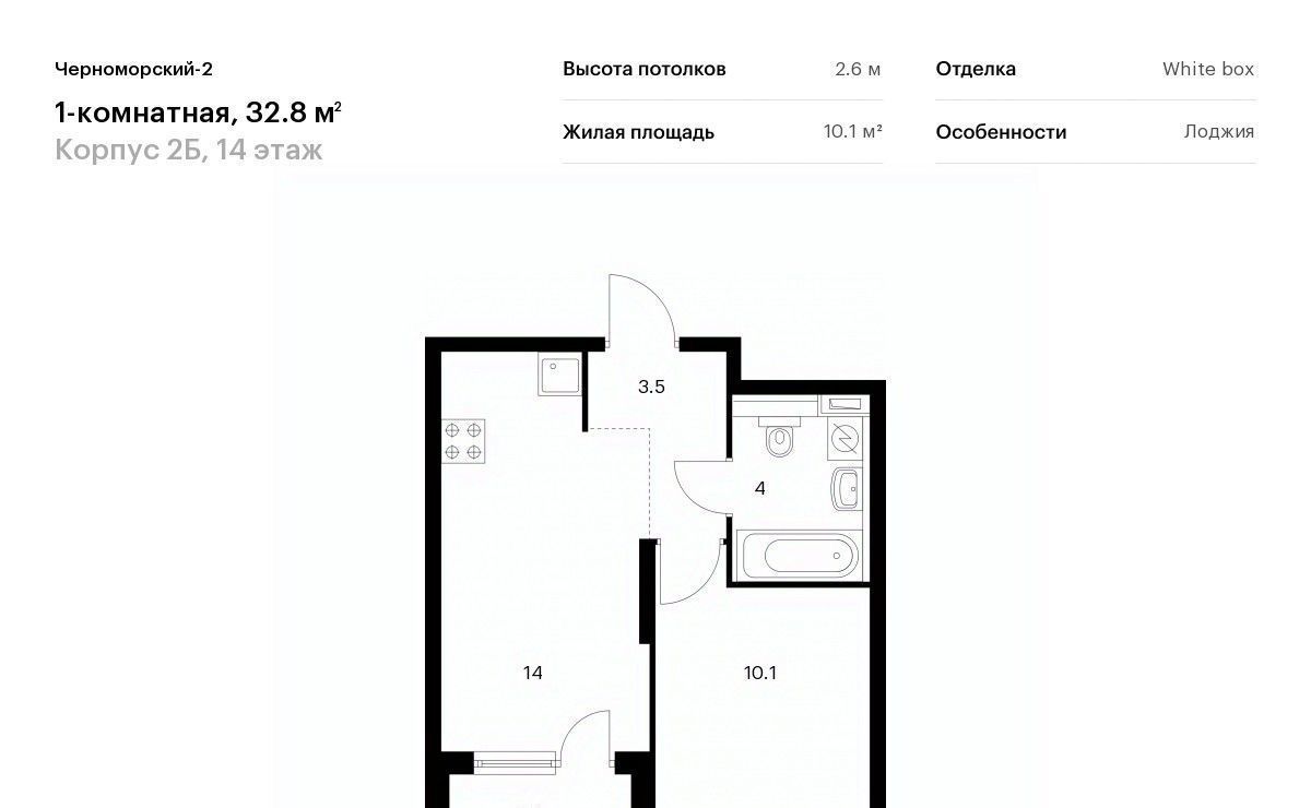 квартира г Новороссийск р-н Южный Черноморский-2 2б фото 1