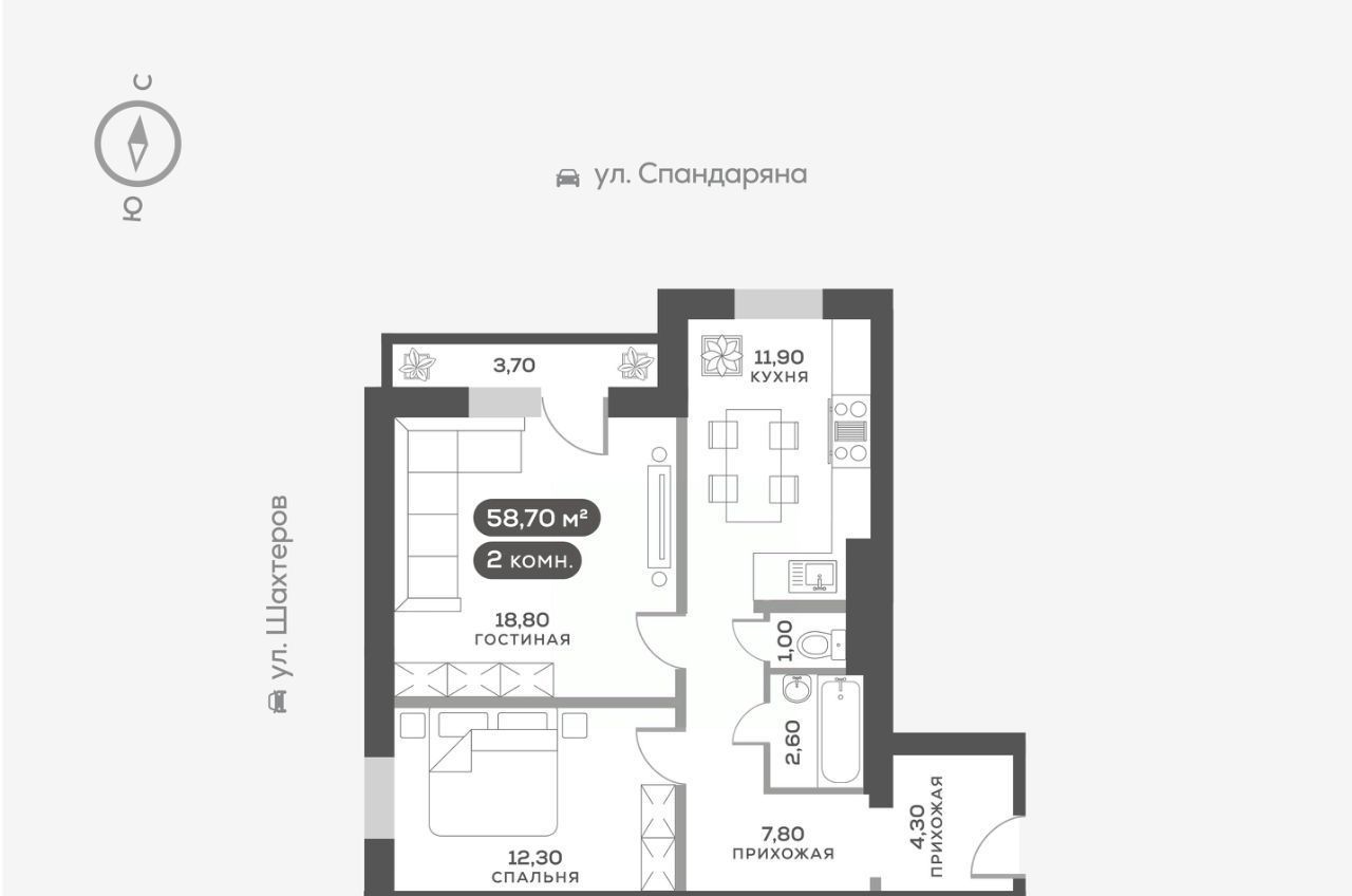 квартира г Красноярск р-н Советский ул Спандаряна 3а Красноярский кадастровый район фото 1