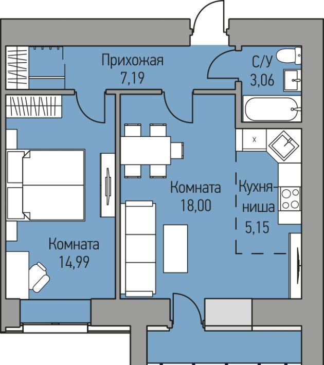 квартира р-н Кирово-Чепецкий д Шутовщина ул Ботаническая 1 Федяковское с пос фото 1