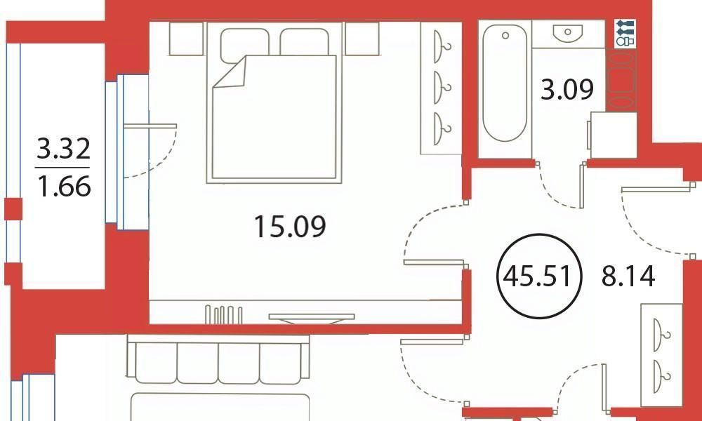 квартира г Санкт-Петербург метро Комендантский Проспект ул Плесецкая 4 округ Юнтолово фото 3