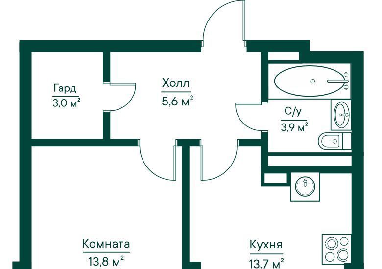 квартира г Самара р-н Октябрьский Российская ЖК Грин Ривер фото 1