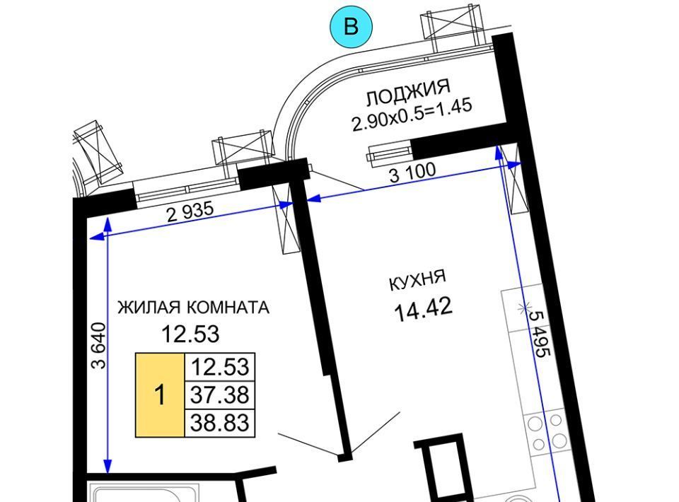 квартира г Краснодар р-н Центральный ЖК Фонтаны фото 1