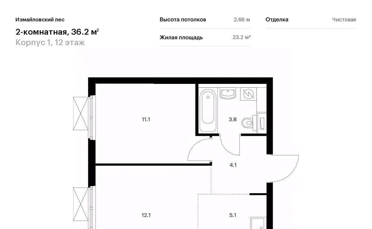 квартира г Москва метро Первомайская ЖК Измайловский Лес Московская область, Балашиха фото 1