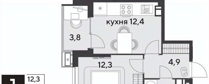 квартира г Краснодар р-н Прикубанский ЖК «Парк Победы» фото 2