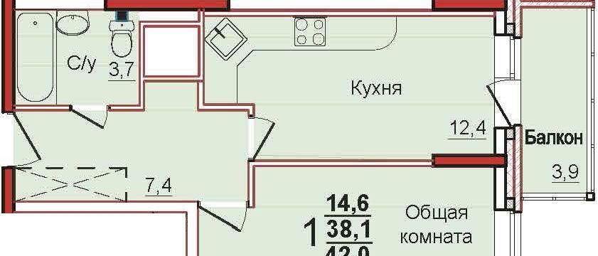 квартира р-н Ленинский с Осиновая Гора мкр Левобережный Тула фото 1