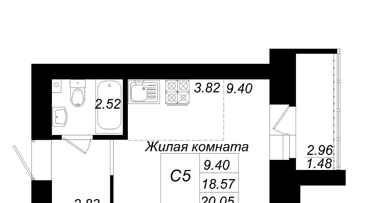 квартира р-н Зеленодольский с Осиново ЖК «Радужный-2» Осиновское с/пос, Авиастроительная фото 1