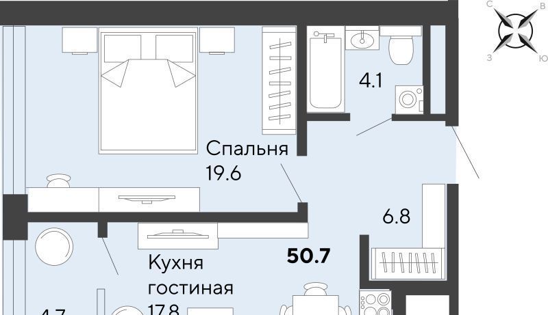 квартира г Екатеринбург р-н Орджоникидзевский Эльмаш ЖК Изумрудный Бор Проспект Космонавтов, жилрайон фото 1