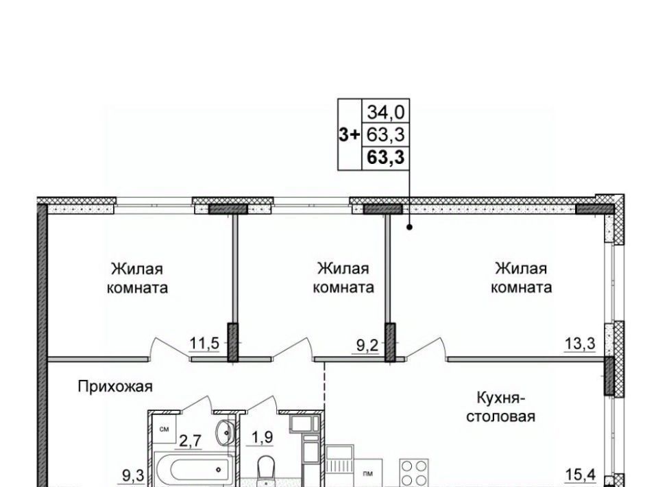 квартира г Нижний Новгород Горьковская ЖК «Новая Кузнечиха» 11 фото 1