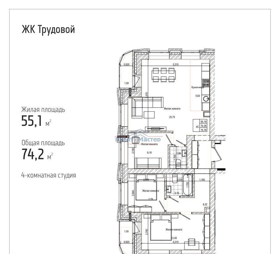 квартира г Новосибирск р-н Центральный ул Трудовая 25/1 Площадь Ленина фото 9