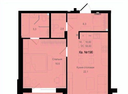 квартира г Калининград р-н Ленинградский ул Молодой гвардии 34к/3 фото 1