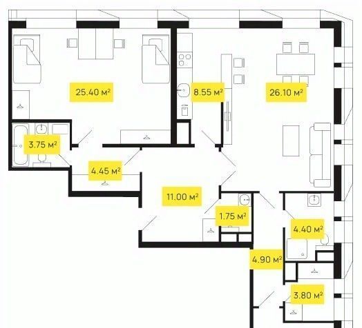 квартира г Москва метро Кунцевская Фили-Давыдково ул Кастанаевская 66 фото