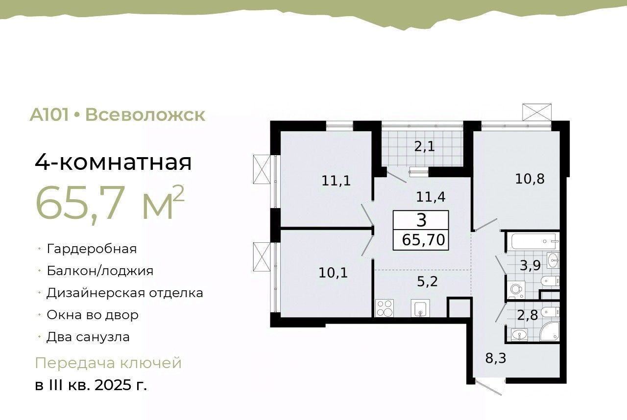 квартира р-н Всеволожский г Всеволожск Южный Проспект Большевиков фото 1