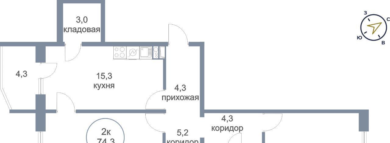 квартира р-н Сургутский пгт Белый Яр ул Единства 10 фото 1