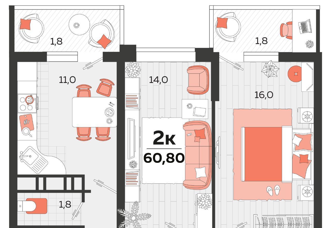 квартира г Краснодар р-н Прикубанский ул им. Героя Яцкова И.В. 1/11 4 фото 1