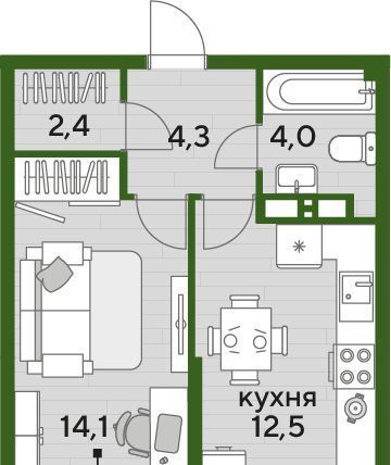 квартира г Краснодар р-н Прикубанский Догма Парк мкр фото 2