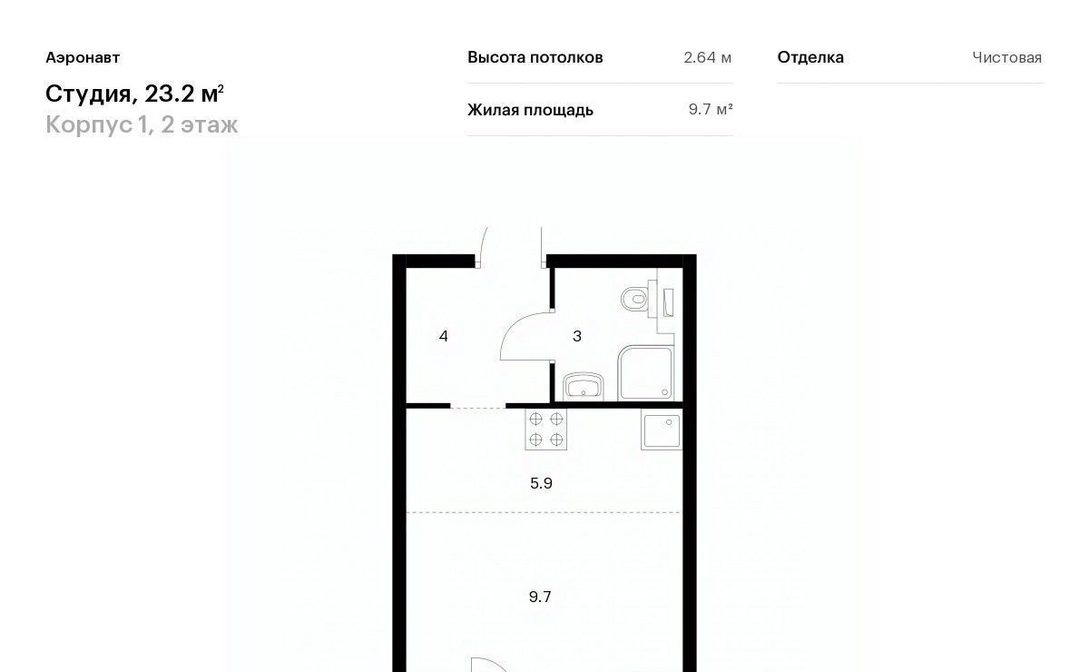 квартира г Санкт-Петербург метро Обводный Канал 1 ЖК Аэронавт фото 1