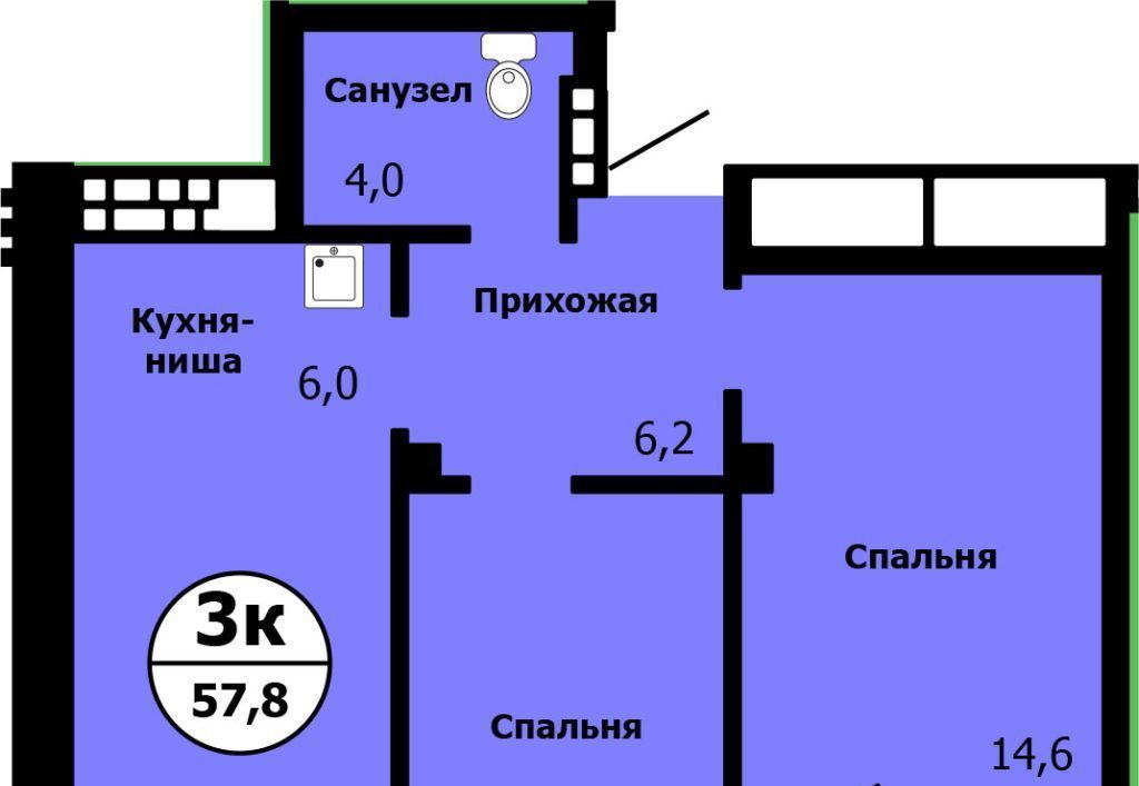 квартира г Красноярск р-н Свердловский ул Лесников 37б фото 1