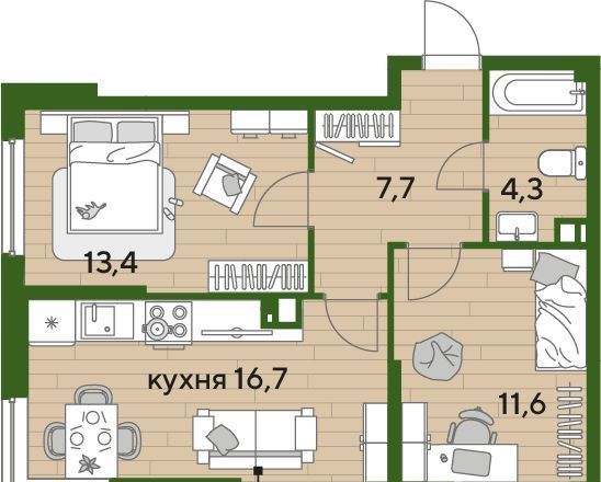 квартира г Краснодар р-н Прикубанский ул им. Анны Ахматовой фото 4