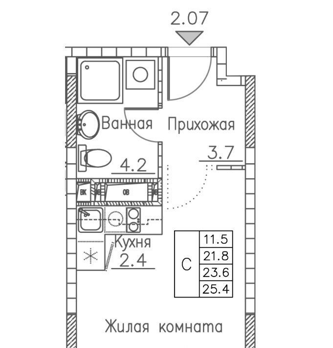 квартира г Владивосток р-н Ленинский ул Расула Гамзатова 7к/2 фото 1
