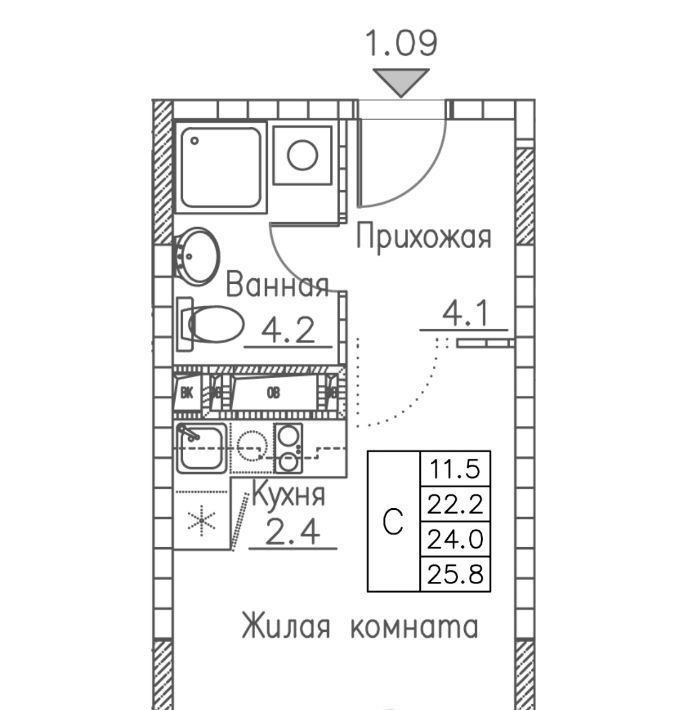 квартира г Владивосток р-н Ленинский ЖК «Гринхилс» фото 1