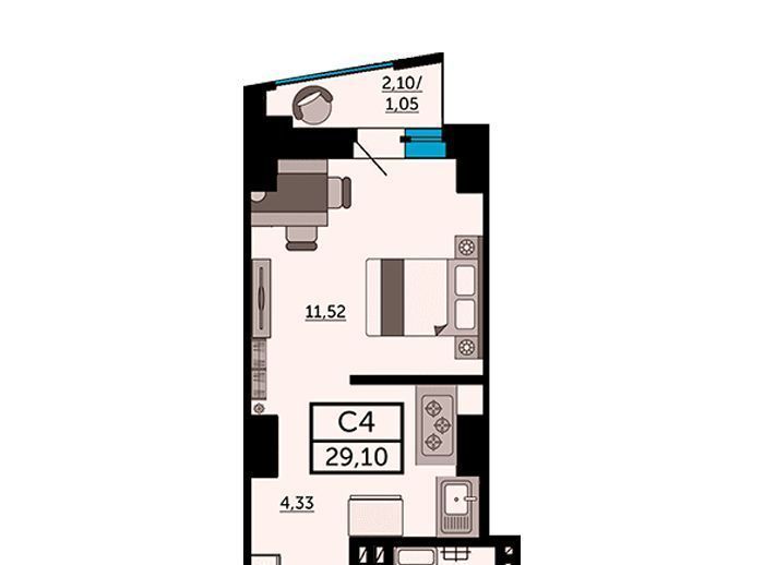 квартира г Ростов-на-Дону р-н Кировский ул Красноармейская 157в/83с 3 фото 1