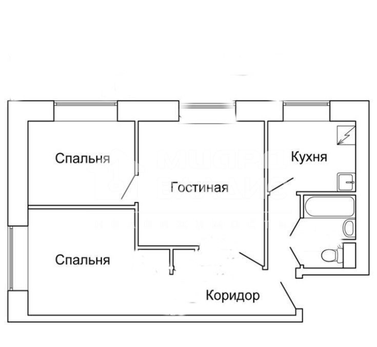 квартира г Омск р-н Советский Городок Нефтяников ул 1-я Поселковая 1б фото 12