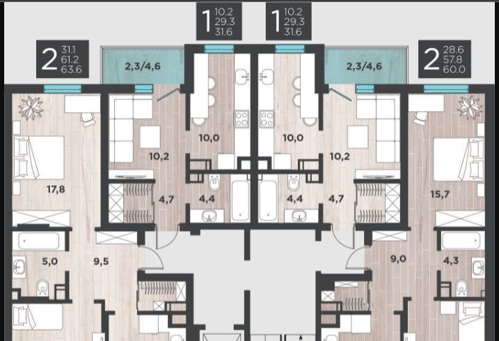 квартира г Калининград р-н Ленинградский ул Большая Окружная 3-я 243 фото 2