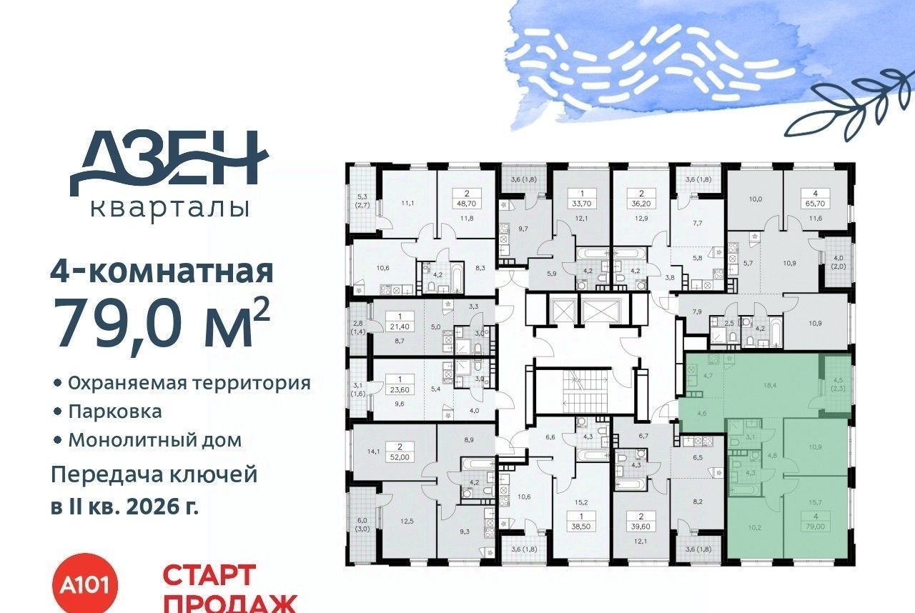 квартира г Москва п Сосенское метро Коммунарка ЖР «Дзен-кварталы» фото 2