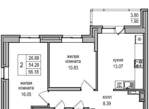 квартира г Санкт-Петербург п Парголово ул Заречная 54 метро Парнас фото 1