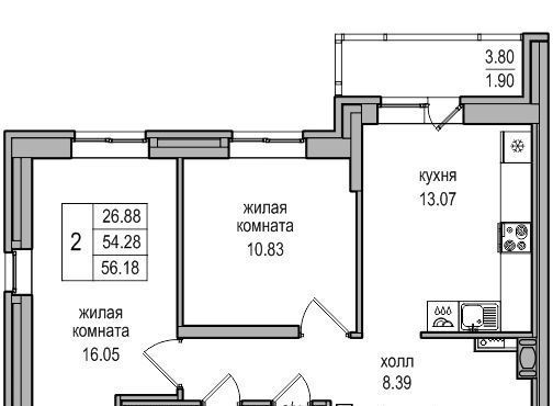 квартира г Санкт-Петербург п Парголово ул Заречная 54 метро Парнас фото 1