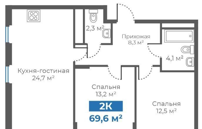 квартира г Тюмень р-н Калининский ул Интернациональная 197б фото 4