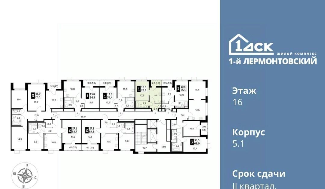 квартира г Москва метро Некрасовка ЖК 1-й Лермонтовский к 5. 1, Московская область, Люберцы фото 3