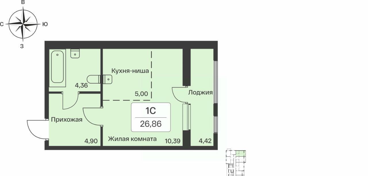 квартира р-н Всеволожский п Янино-1 ЖК Расцветай Янино Заневское городское поселение, Проспект Большевиков фото 1