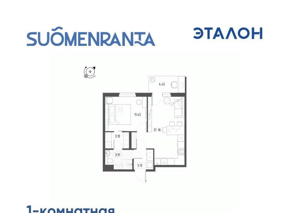 квартира г Екатеринбург Ботаническая Южный жилрайон, Суомен Ранта жилой комплекс фото 1