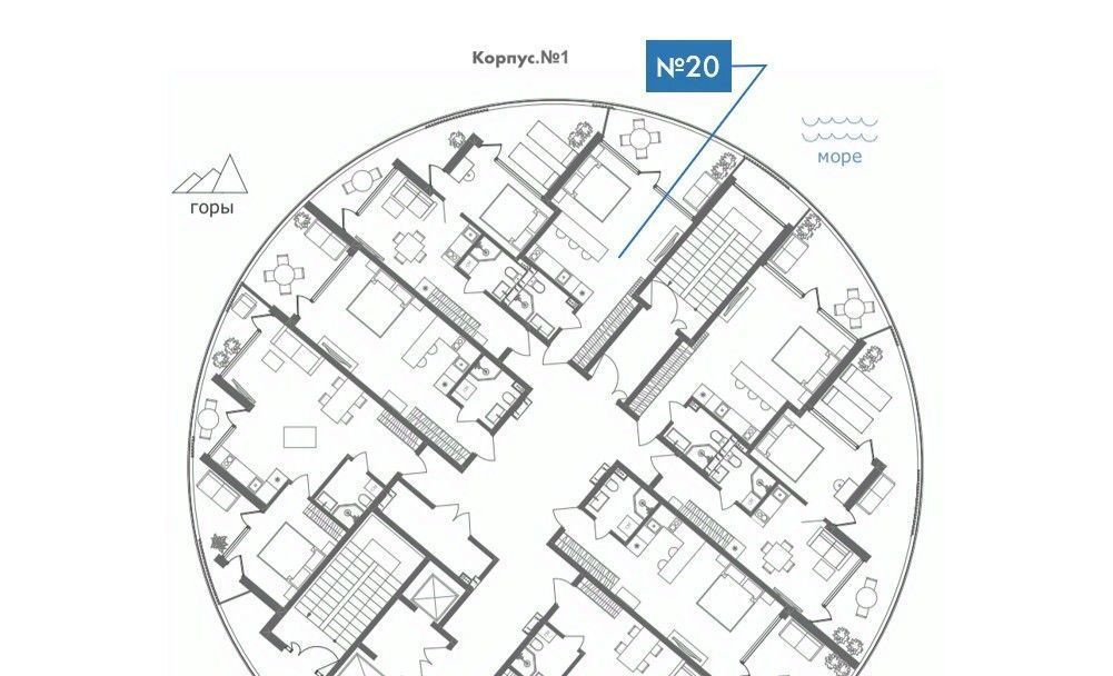 квартира г Алушта с Виноградное ЖК апартаментов «Паруса Мечты» комплекс фото 2