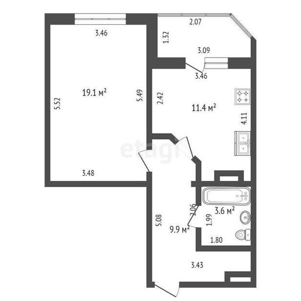 квартира г Орел р-н Заводской б-р Молодежи 3 фото 19