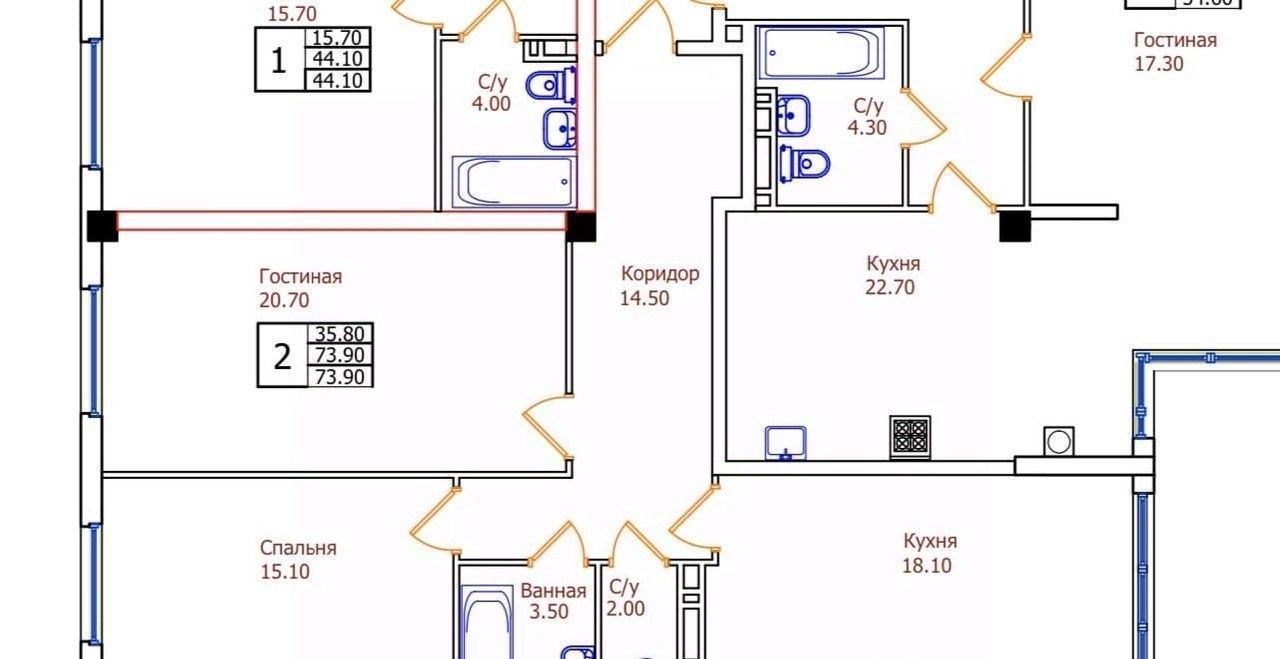 квартира г Ставрополь р-н Промышленный ул 45 Параллель 87 фото 1