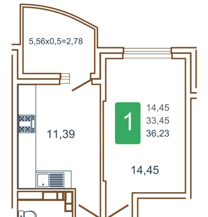 квартира г Краснодар р-н Прикубанский ул им. Кирилла Россинского 15/1 фото 1