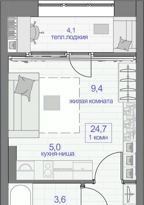 квартира г Красноярск р-н Кировский ул Кутузова 2 фото 2