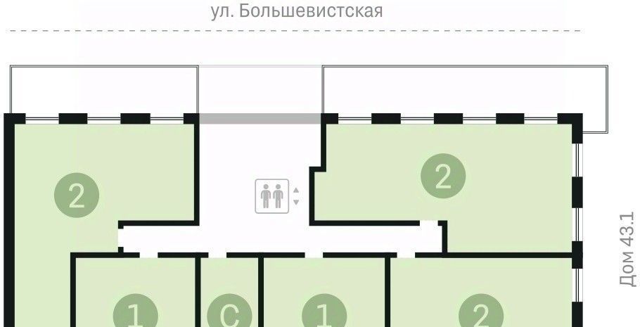 квартира г Новосибирск Речной вокзал ул Большевистская 43/2с фото 2