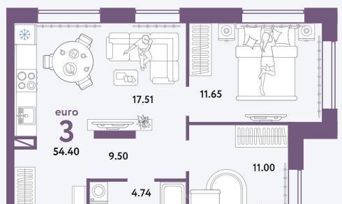 квартира г Тюмень р-н Калининский ул Новоселов фото 11