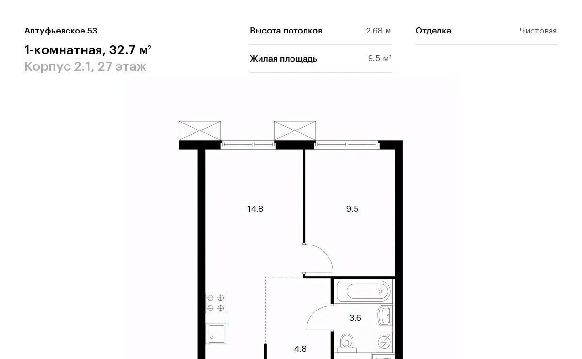 квартира г Москва метро Бескудниково ЖК Алтуфьевское 53 фото 1