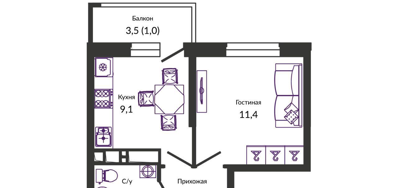 квартира г Краснодар р-н Прикубанский ул им. Героя Георгия Бочарникова 2/1 фото 1