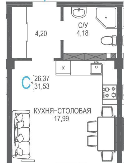 квартира р-н Симферопольский пгт Гвардейское ул Магистральная фото 1