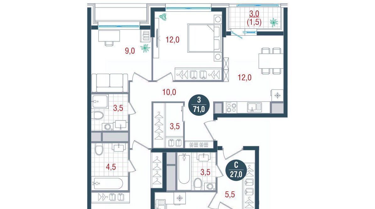 квартира г Москва метро Кантемировская ул Севанская 62с/2 фото 1